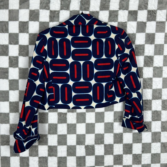 Retro blazer Mod 70’s Vintage union made ILGWU XS cropped white/blue/orange/red - Picture 5 of 8